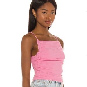 Revolve Superdown Jessa Ruched Top in Pink